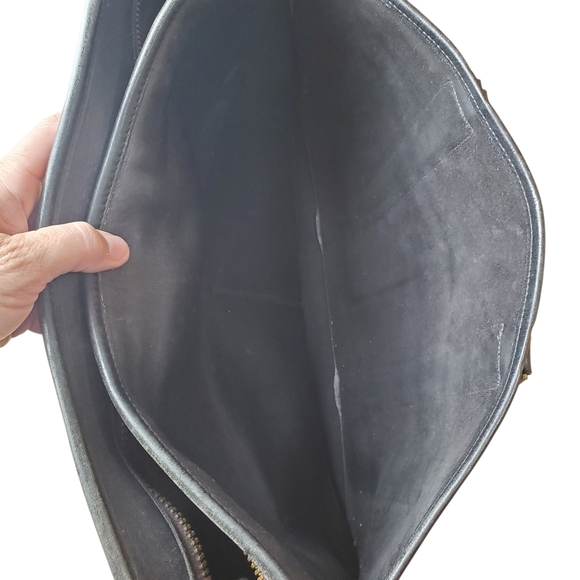 Vntg Coach Black Leather Briefcase. Made in USA. - Picture 8 of 16